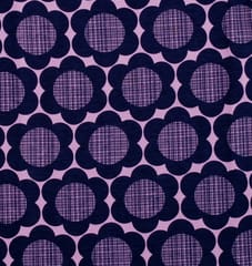 Ladies sizes in retro purple flowers print Scandi
