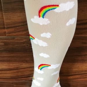 Slugs and Snails Storm unisex rainbow and cloud knee high socks 4