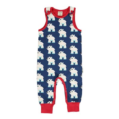 Maxomorra playsuit dungarees polar bear