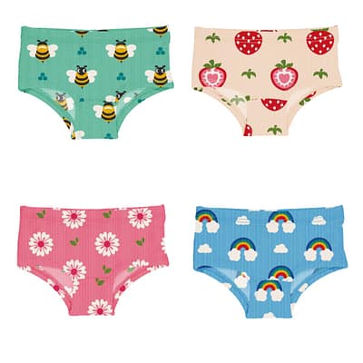 Maxomorra knickers - bee strawberry flower rainbow