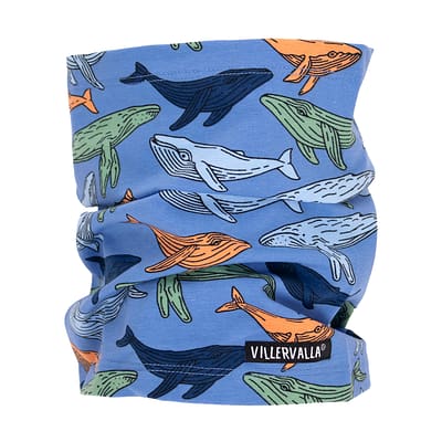 Villervalla neck scarf whales - blue
