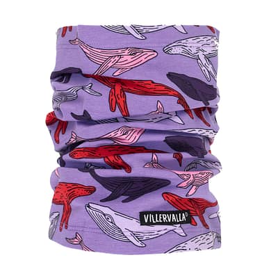 Villervalla neck scarf whales purple