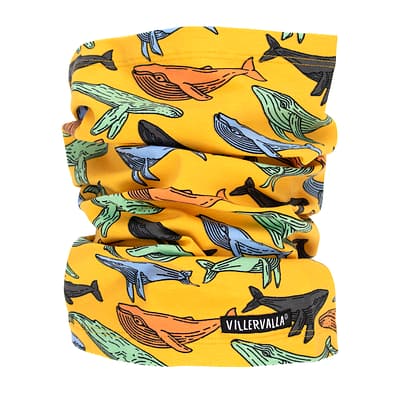 Villervalla neck scarf whales turmeric