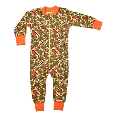 DUNS Sweden bullfinch sleepsuit in yellow