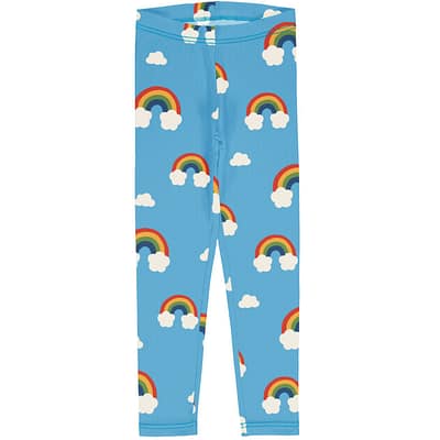 Home to rainbow bright organic ethical children's clothes 2 Maxomorra rainbow leggings