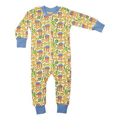 Home to rainbow bright organic ethical children's clothes 9 Jellyfish zipsuit by DUNS Sweden