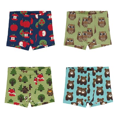 Home to rainbow bright organic ethical children's clothes 8 Maxomorra boxer shorts