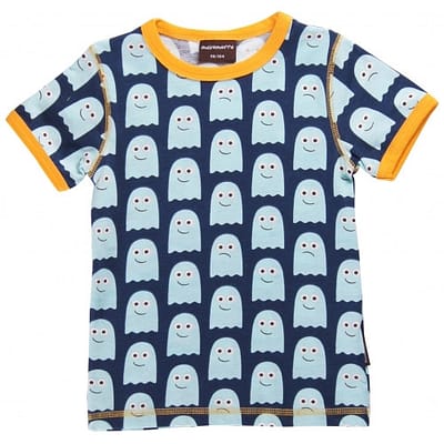 Retro packman ghosts style t-shirt by Maxomorra - Scandi prints children's clothes