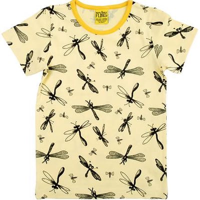 Yellow dragonflies tee by DUNS Sweden