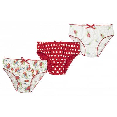 Organic cotton girls floral and spotty briefs