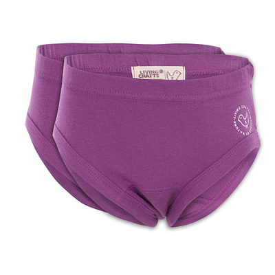 Purple living crafts organic cotton children's underwear