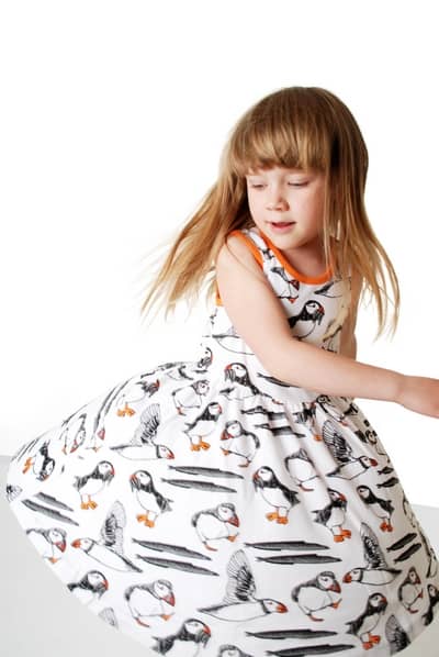 DUNS Sweden puffins print organic sleeveless twirly dress - Image 4