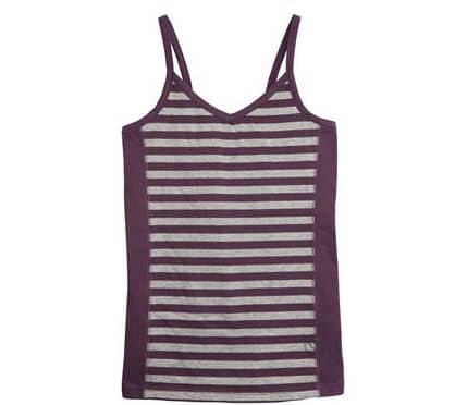 Stripey dark vest for girls in organic cotton - Living crafts clothes range