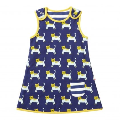 Hello Tiger and reversible stripe dress by Piccalilly