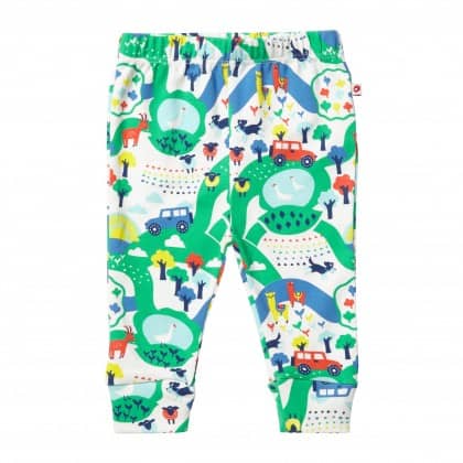 Malham farm print leggings by Piccalilly in organic cotton