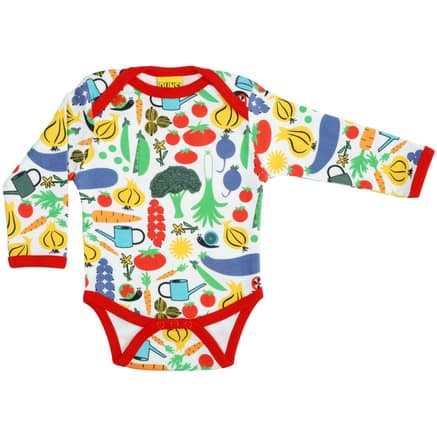 Garden vegetables print by DUNS Sweden - organic baby vest