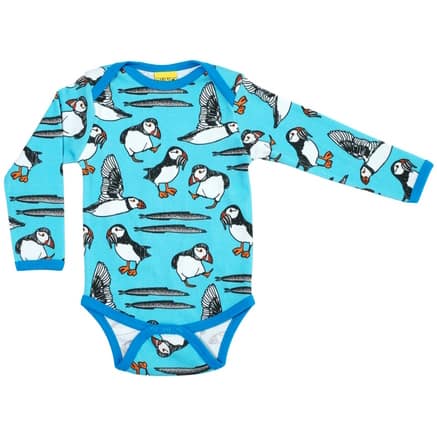 DUNS Sweden organic cotton puffins baby long sleeve vest