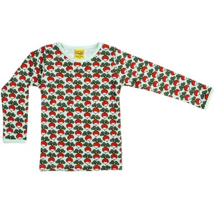 DUNS Sweden Misty Jade Radishes organic long sleeve top