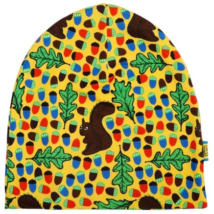 DUNS Sweden organic cotton beanie in squirrel print