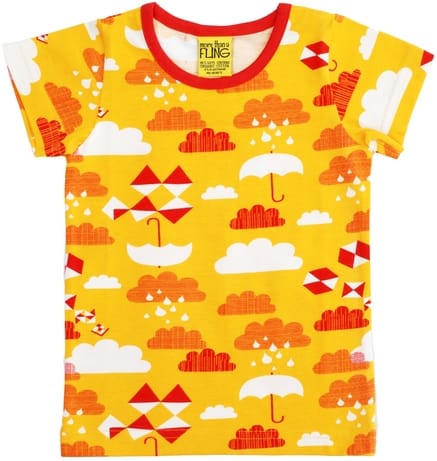Cloudy yellow organic cotton short sleeve t-shirt - More than a fling