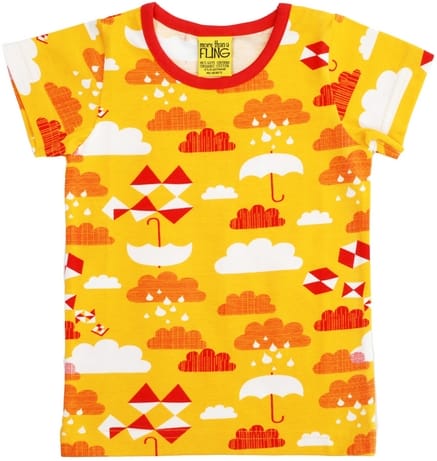 Cloudy yellow organic cotton short sleeve t-shirt - More than a fling 1