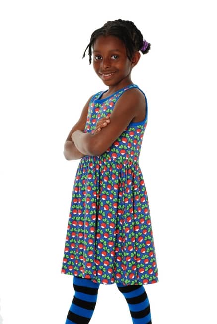 DUNS Sweden dark blue radish organic sleeveless twirly dress (152cm 11-12 years) - Image 3