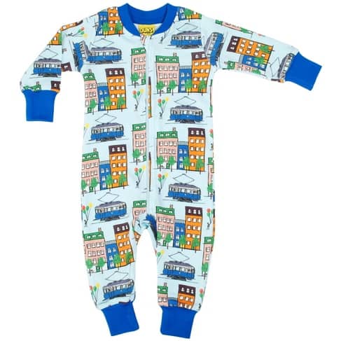 DUNS Sweden Gothenburg print organic cotton zipped onesie (6-9 months)
