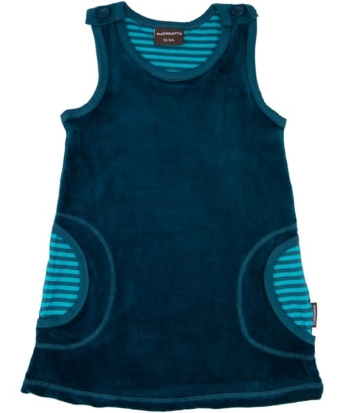 Maxomorra velour dress - petrol blue