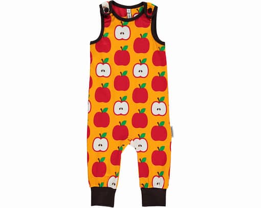 Apple playsuit dungarees by Maxomorra in organic cotton (18-24m)