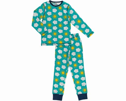 Maxomorra organic cotton pyjamas in sky print