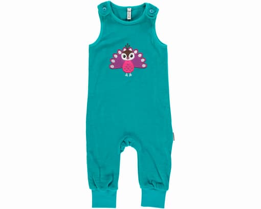 Maxomorra peacock velour dungarees