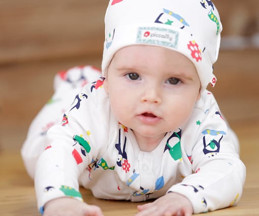 Christmas penguin sleepsuit by Piccalilly in organic cotton - Image 2