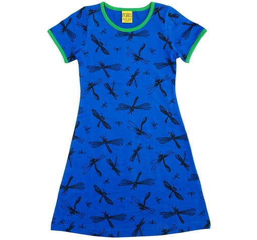 Dragonfly print dress in organic cotton - Scandi baby dress