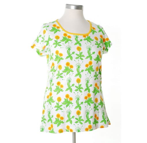 DUNS Sweden organic cotton ladies dandelions print summer t-shirt