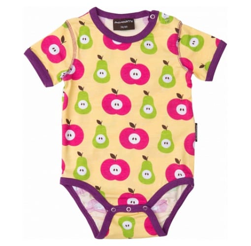 Maxomorra baby vest in apples and pears print