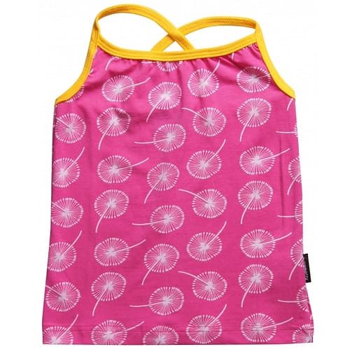 Cerise dandelions spaghetti vest by Maxomorra