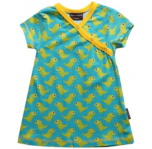 Dino print dress by Maxomorra