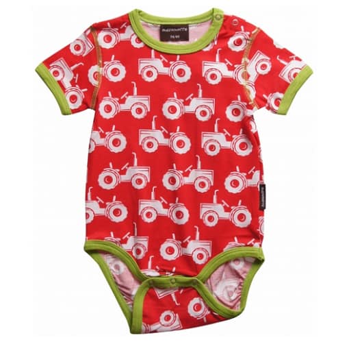 Maxomorra tractors bodysuit organic cotton