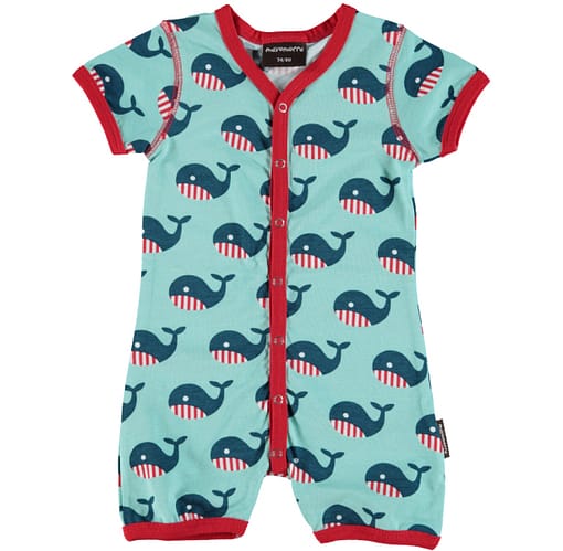 Whale summer rompers by Maxomorra