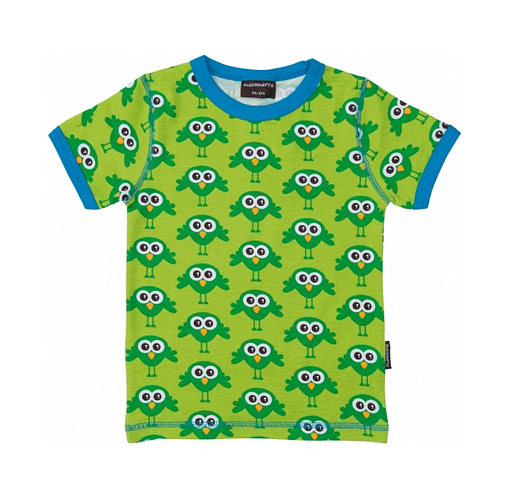 Scandi style green bird print t-shirt by Maxomorra