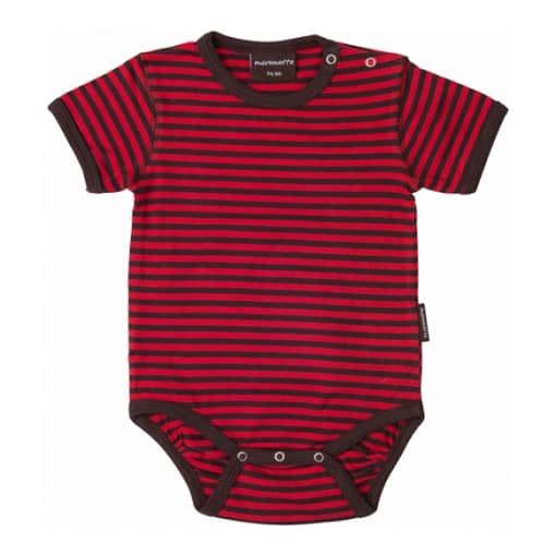 Bright unisex baby vests - red and brown by Maxamorra