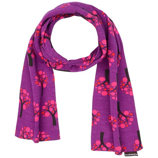 Organic cotton scarf in apple tree print by Maxomorra