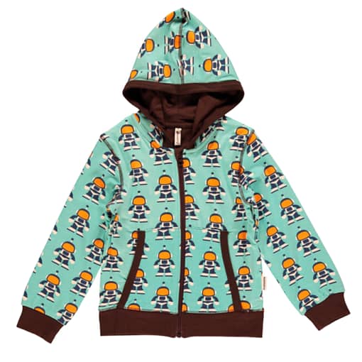 Astronauts zipped hooded cardigan