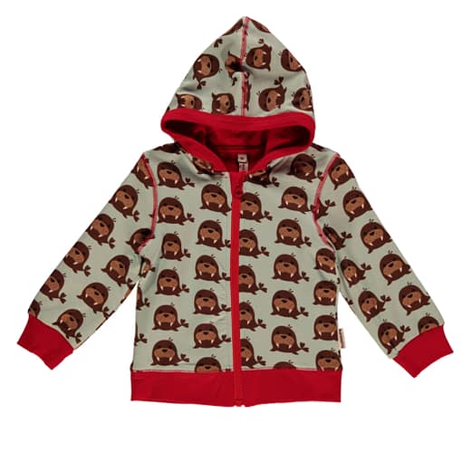 Walrus cardigan zip hoody by Maxomorra