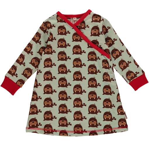 Maxomorra walrus print organic wrap over dress