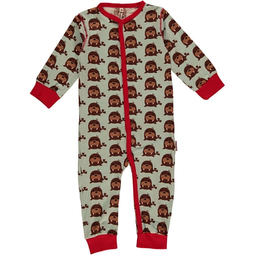 Walross organic long sleeve poppered romper suit - Maxomorra (18-24m)