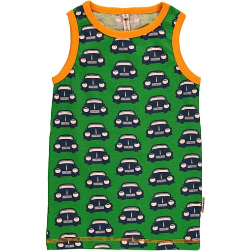 Maxomorra ~ retro car organic cotton sleeveless vest (18-24m)