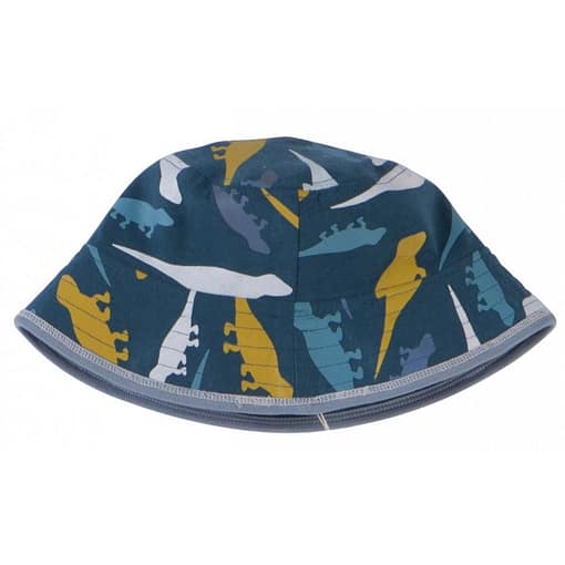 Lizard reversible sun hat by Piccalilly in organic cotton