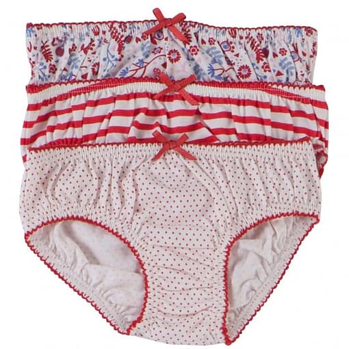 Piccalilly ~ Girls organic stripe and ditsy floral knickers - 3 pack (3-4 years)