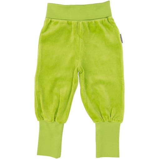 Maxomorra velour bright green baby rib pants trousers